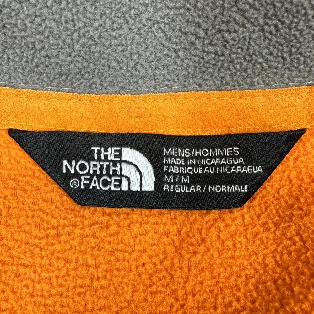 The North Face Fleece Mens M Orange TKA 100 Quarter Zip Pullover Sweater T183